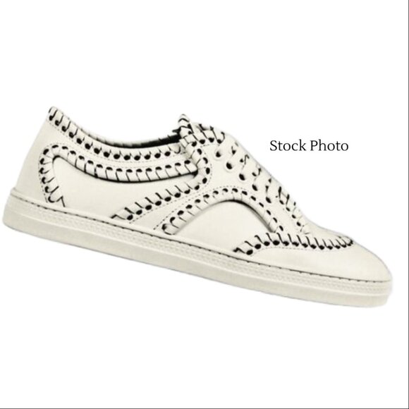 Alaia Tacco White Leather Bold Overcast Accent Stitch Lace-Up, Size 36 (US 6) - Picture 13 of 13